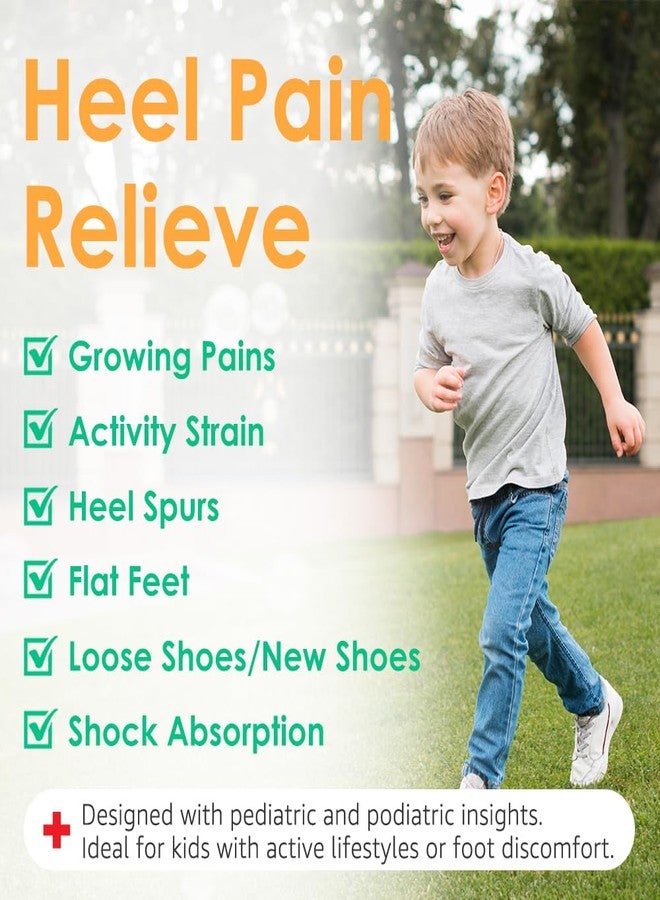 Beautulip Immediate Relief Heel Cups for Kids & Petite Women | Best for Sever’s Disease, Growing Pains & Plantar Fasciitis | Adhesive-Free Grippy Design for Sports Cleats & Sneakers | Sizes 3-7/4-8 (1 Pair) - Image 2